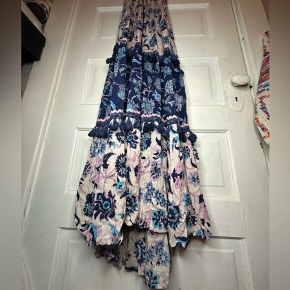 NWTs RAGA Waiola Tassel Floral Tiered Halter Maxi Dress Size Medium - Picture 7 of 9